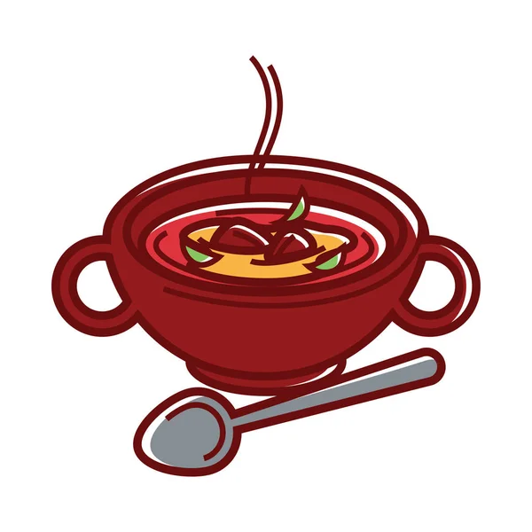 Bol à soupe kharcho épicé — Image vectorielle