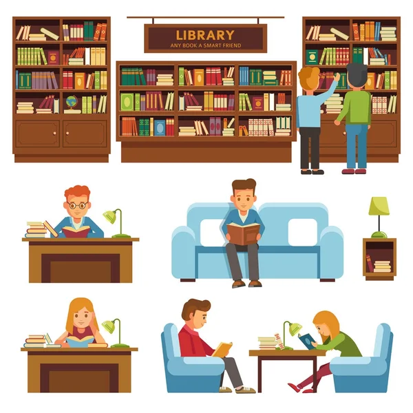 Kütüphane kitap ve insanlar 