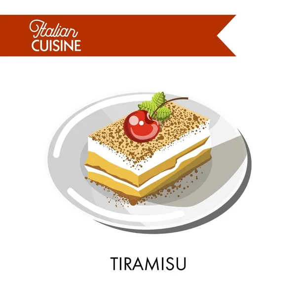 Tiramisu tårta ikonen — Stock vektor