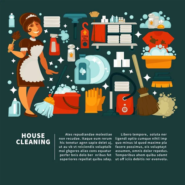 Услуги по уборке дома — стоковый вектор