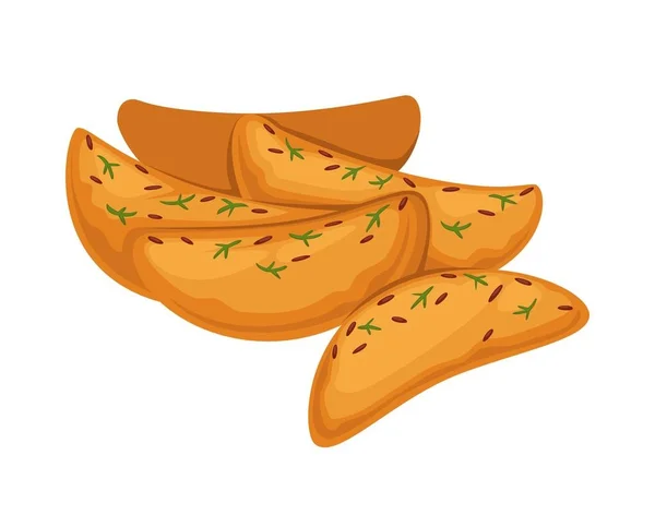 Rodajas de patata frita — Vector de stock