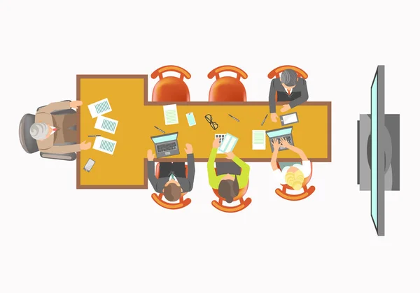 Pracowników biurowych w kształcie T tabeli — Wektor stockowy