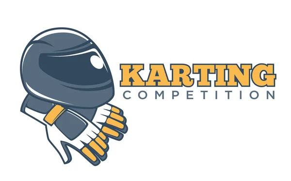 Carreras de karts competición deportiva — Vector de stock