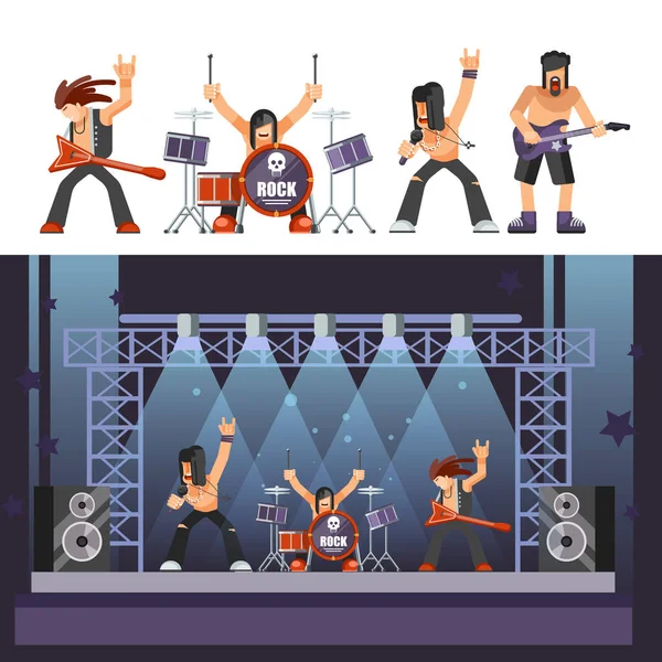 Rock band ellátó — Stock Vector