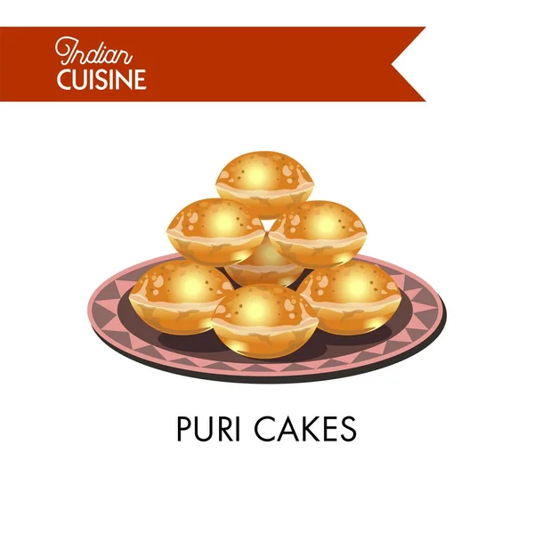 Puri κέικ στο πιάτο — Διανυσματικό Αρχείο