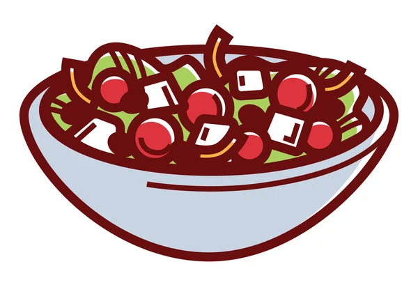 Delicious Greek salad in bowl — Stock Vector