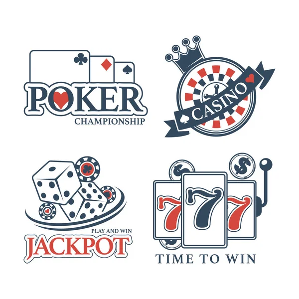 Poker championship emblemen set — Stockvector