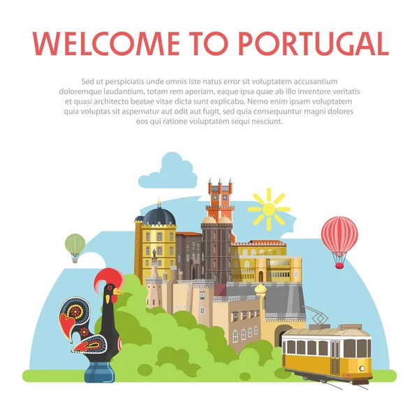 Affiche Bienvenue au Portugal — Image vectorielle