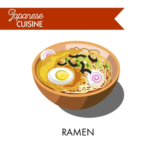 Sopa de fideos Ramen — Vector de stock