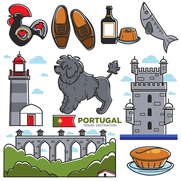 Símbolos de recuerdo Lisboa — Vector de stock