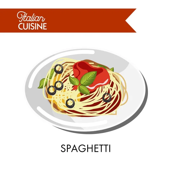 Kırmızı soslu spagetti — Stok Vektör