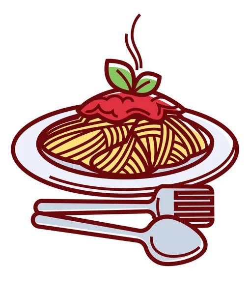 Hete spaghetti met bolognese saus — Stockvector