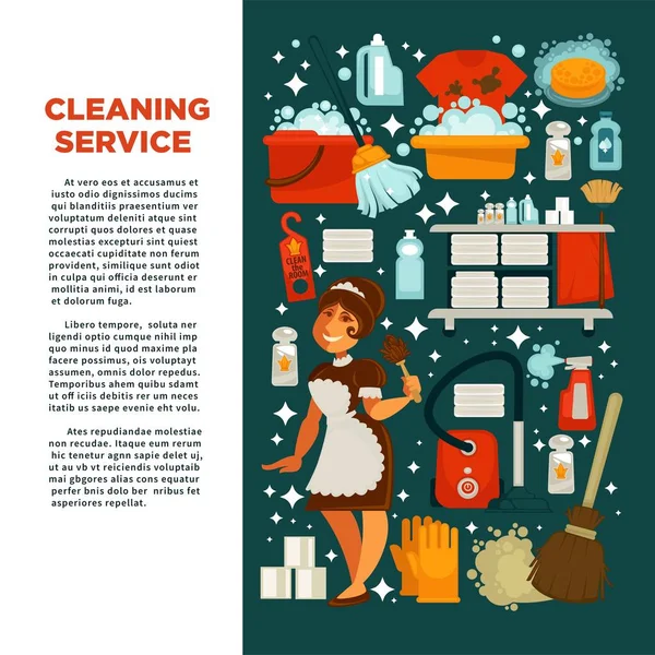 Плакат с услугой уборки — стоковый вектор