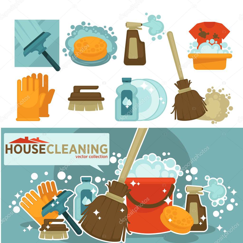 Housework cleaning tools 
