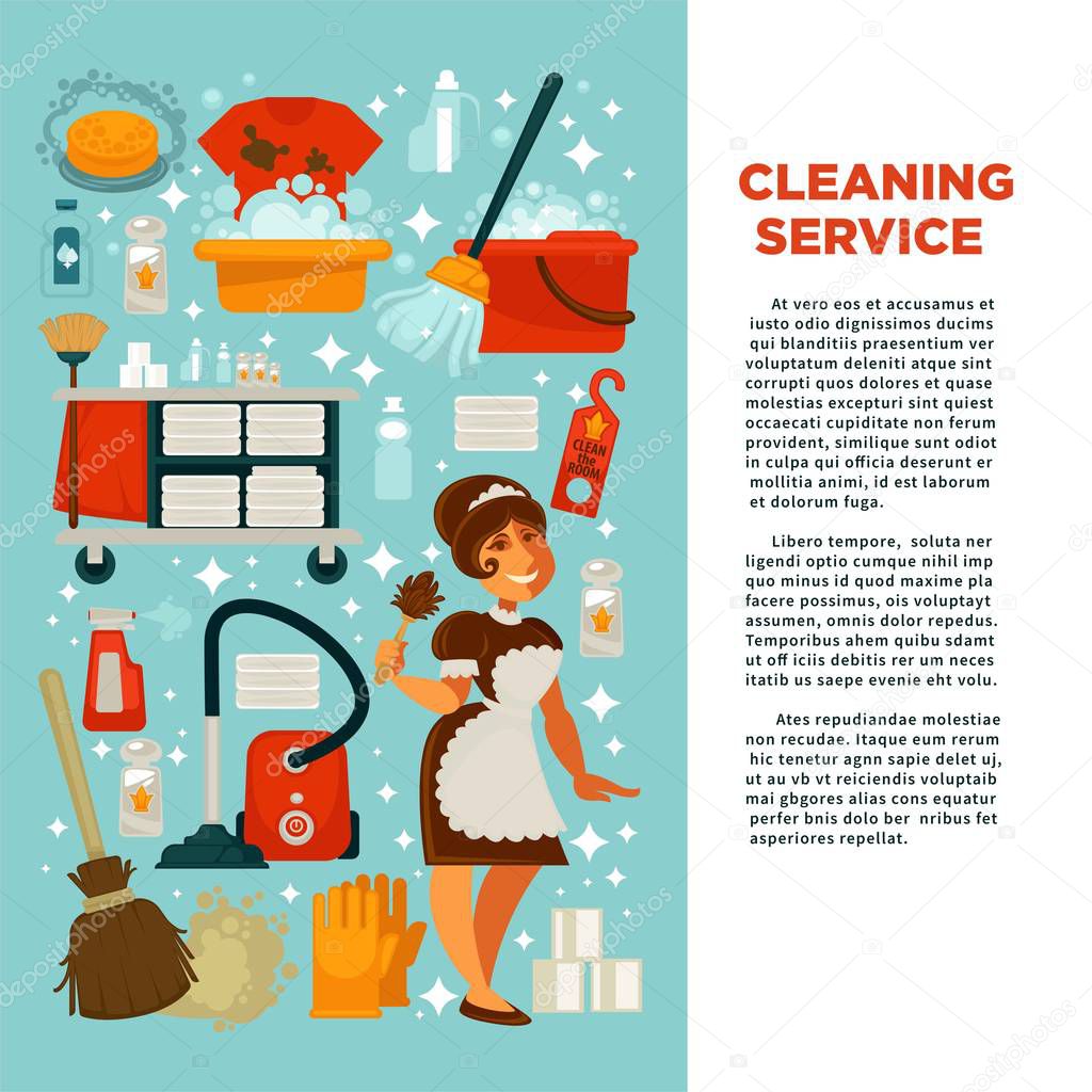 House cleaning service promotional banner with big text