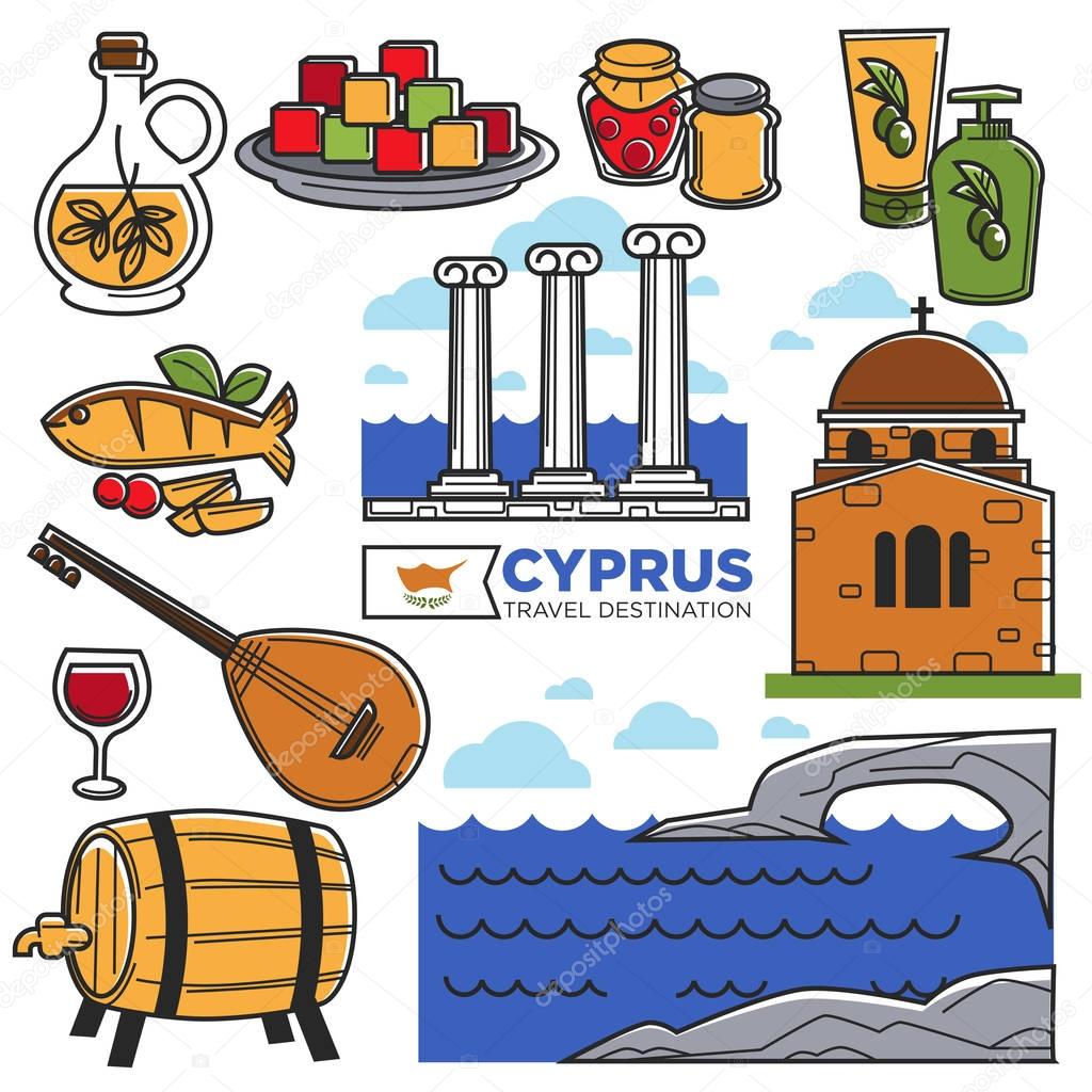 Cyprus travel icons
