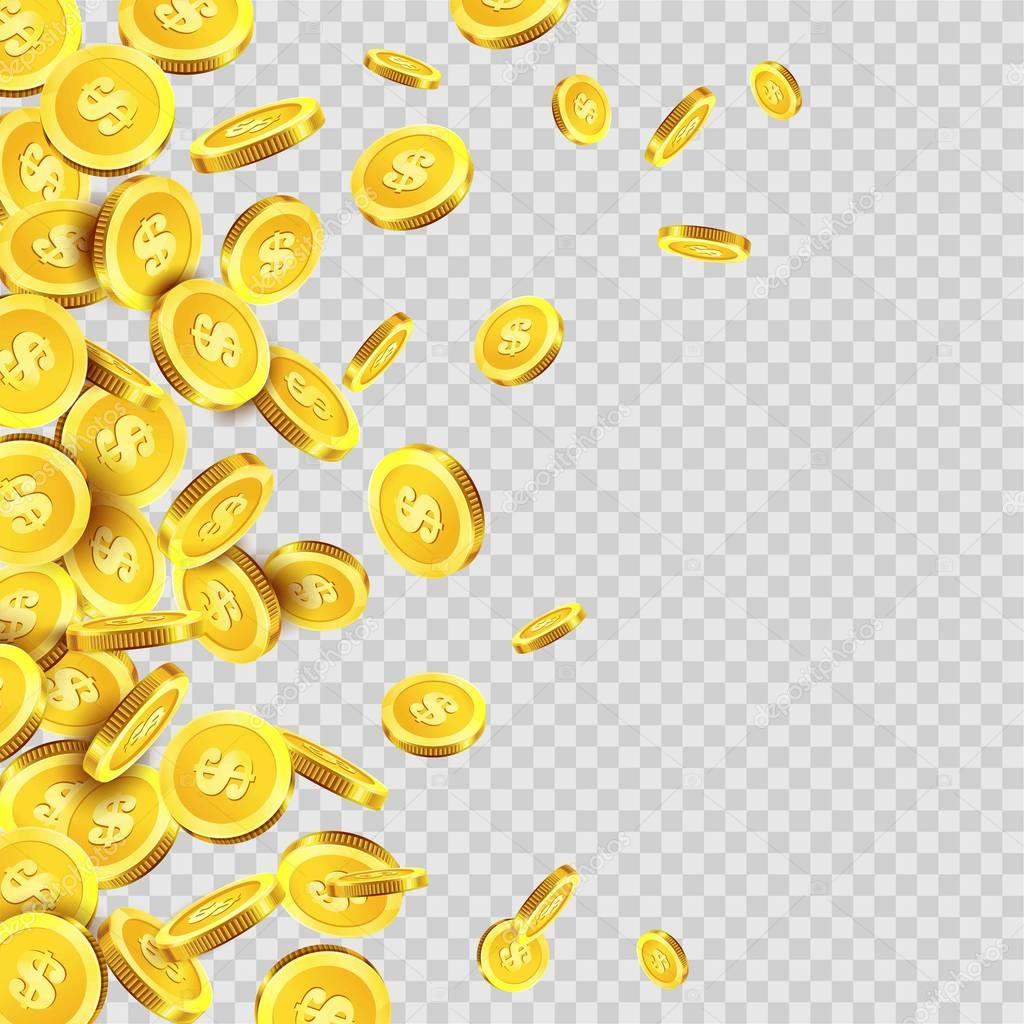 Gold coins rain