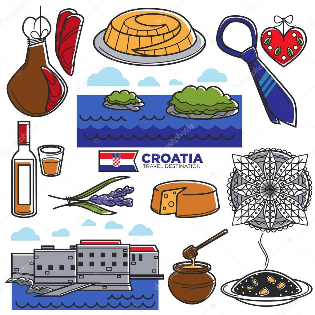 Croatia tourism icons