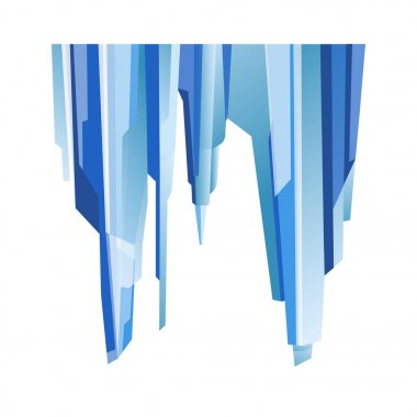Blue uneven ice glacier piece clipart