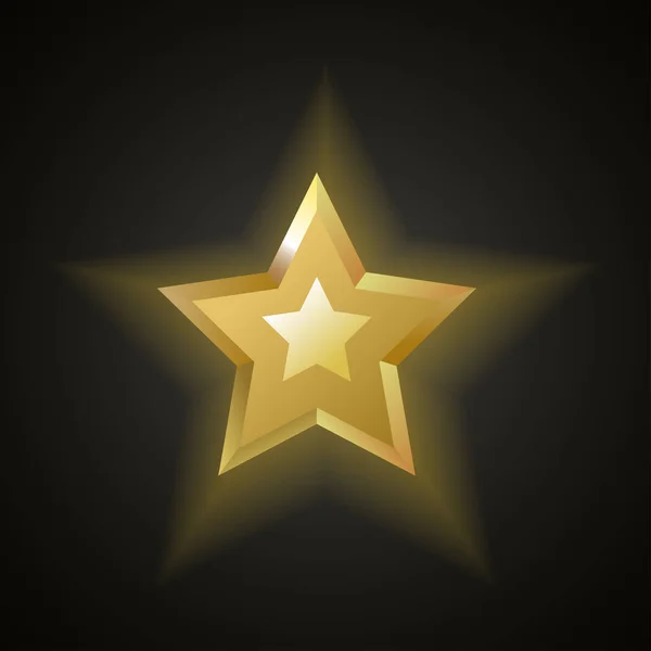Χρυσή φωτεινό λαμπερό αστέρι — Διανυσματικό Αρχείο