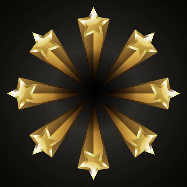 Estrellas brillantes doradas brillantes — Vector de stock