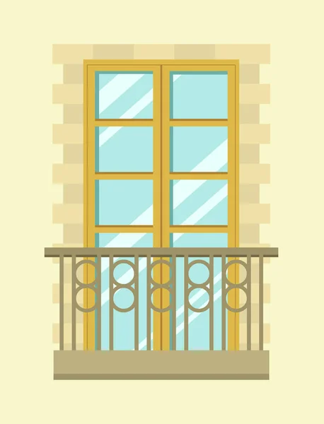 ヨーロッパ スタイルの良い背の高い広い窓 — ストックベクタ
