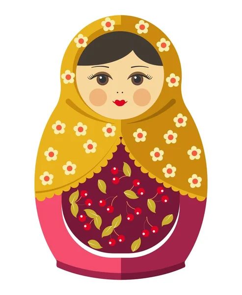 Matrioska muñeca con adorno — Vector de stock