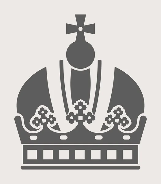 Corona de rey con cruz en la parte superior — Vector de stock