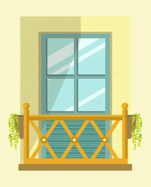 Nice tall broad windows in European style — Stock Vector