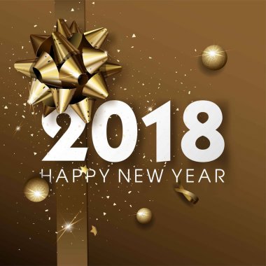 Mutlu yıllar 2018 tebrik kartı.