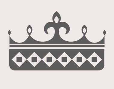 Kraliçe taç gri siluet 