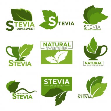 Tatlandırıcı Stevia şeker logo Şablonlar