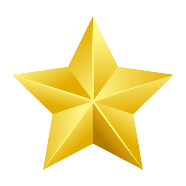 Estrela dourada de cinco pontas — Vetor de Stock