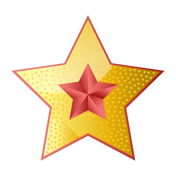 Étoile dorée à cinq branches — Image vectorielle