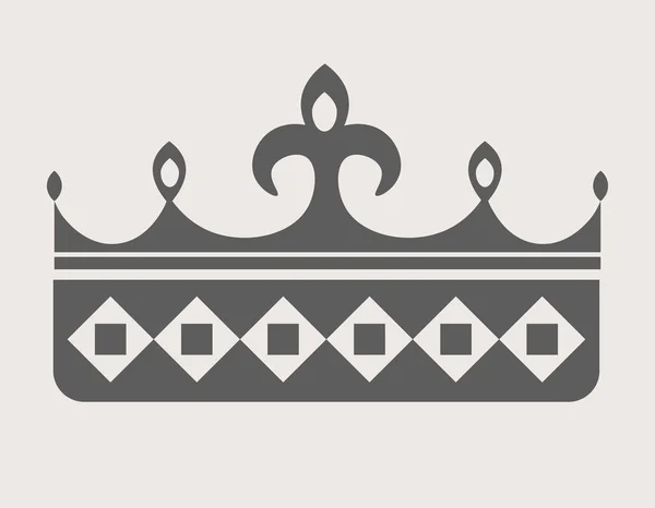 Queen korona szürke sziluett — Stock Vector
