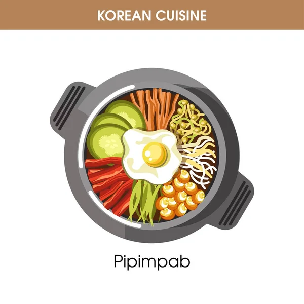 Cocina coreana plato tradicional — Vector de stock