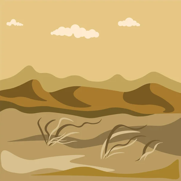 Otoño en el desierto con colinas de arena — Vector de stock