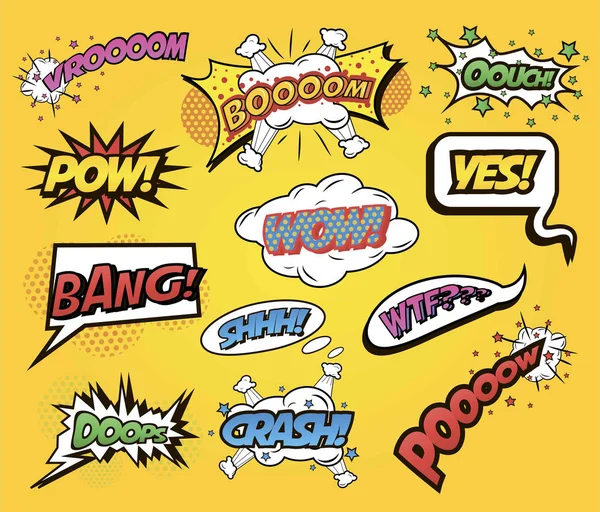 Comics speech and exclamations — Stock Vector