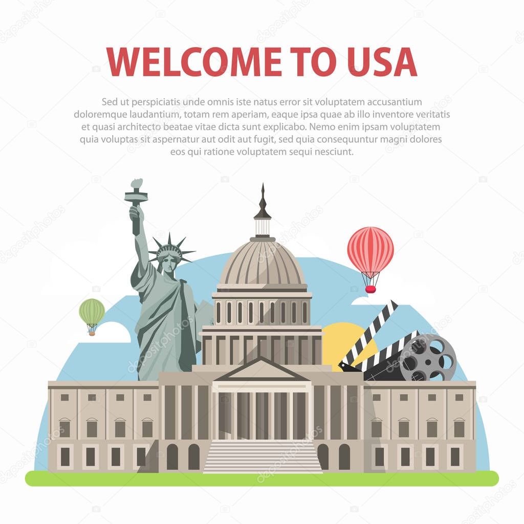 Welcome to USA travel poster 