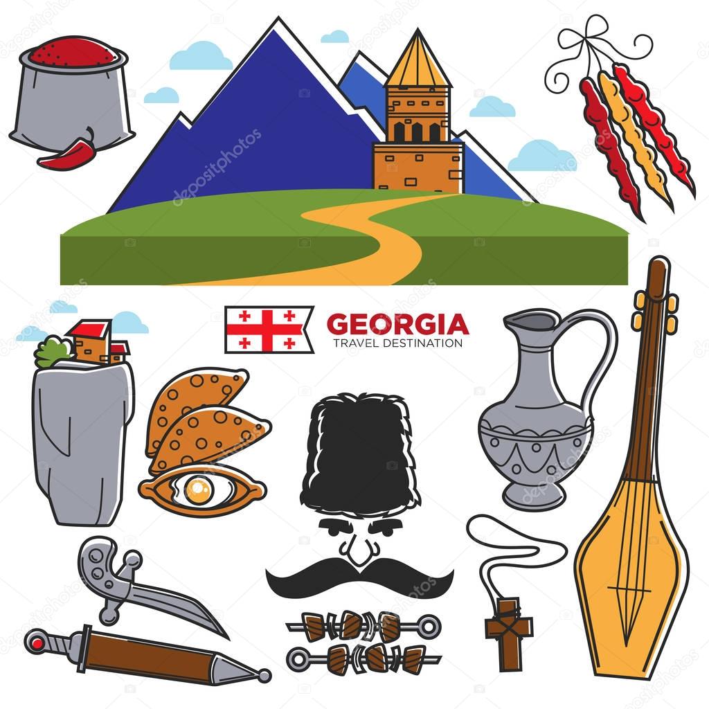 Georgia travel icons