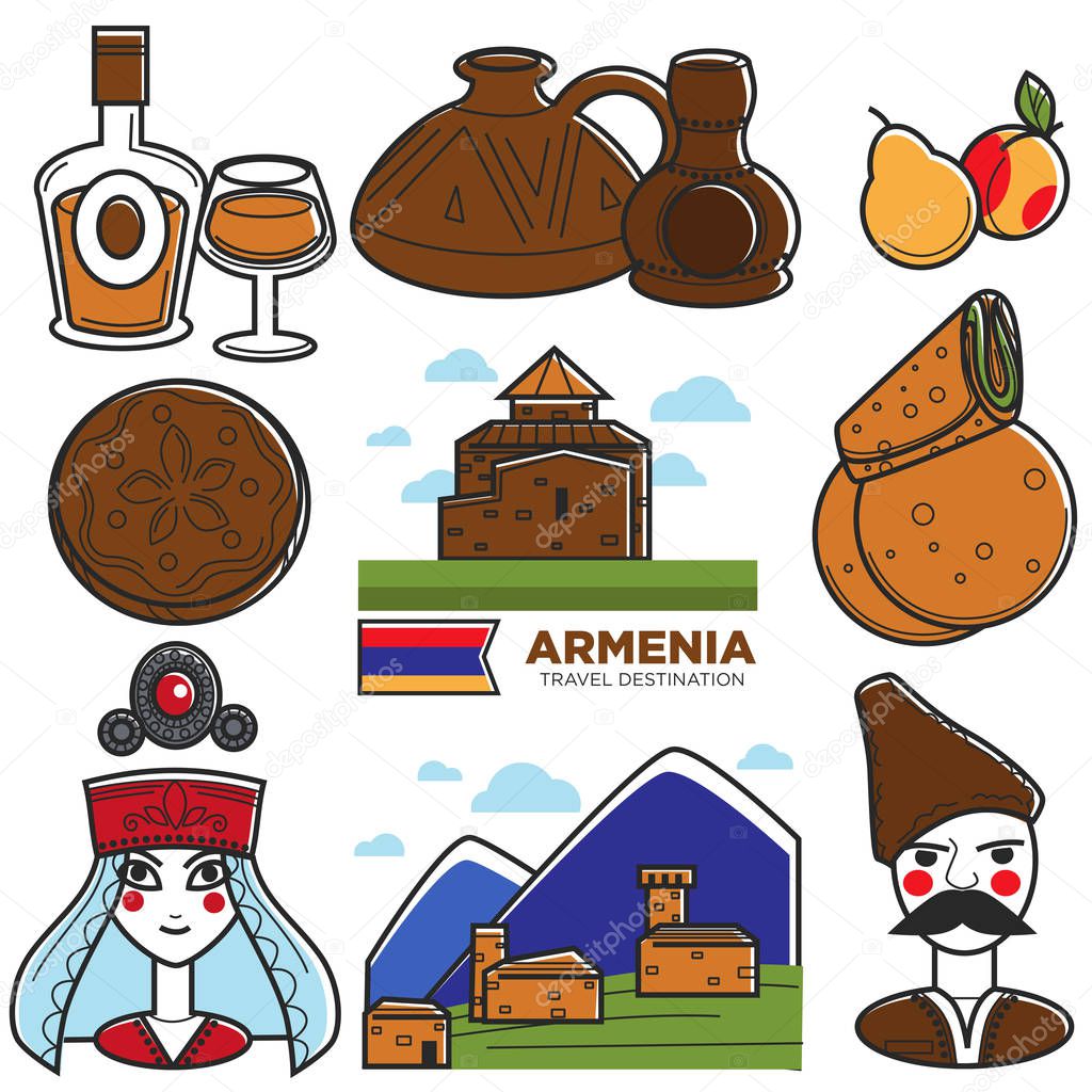 Armenia tourism travel symbols 