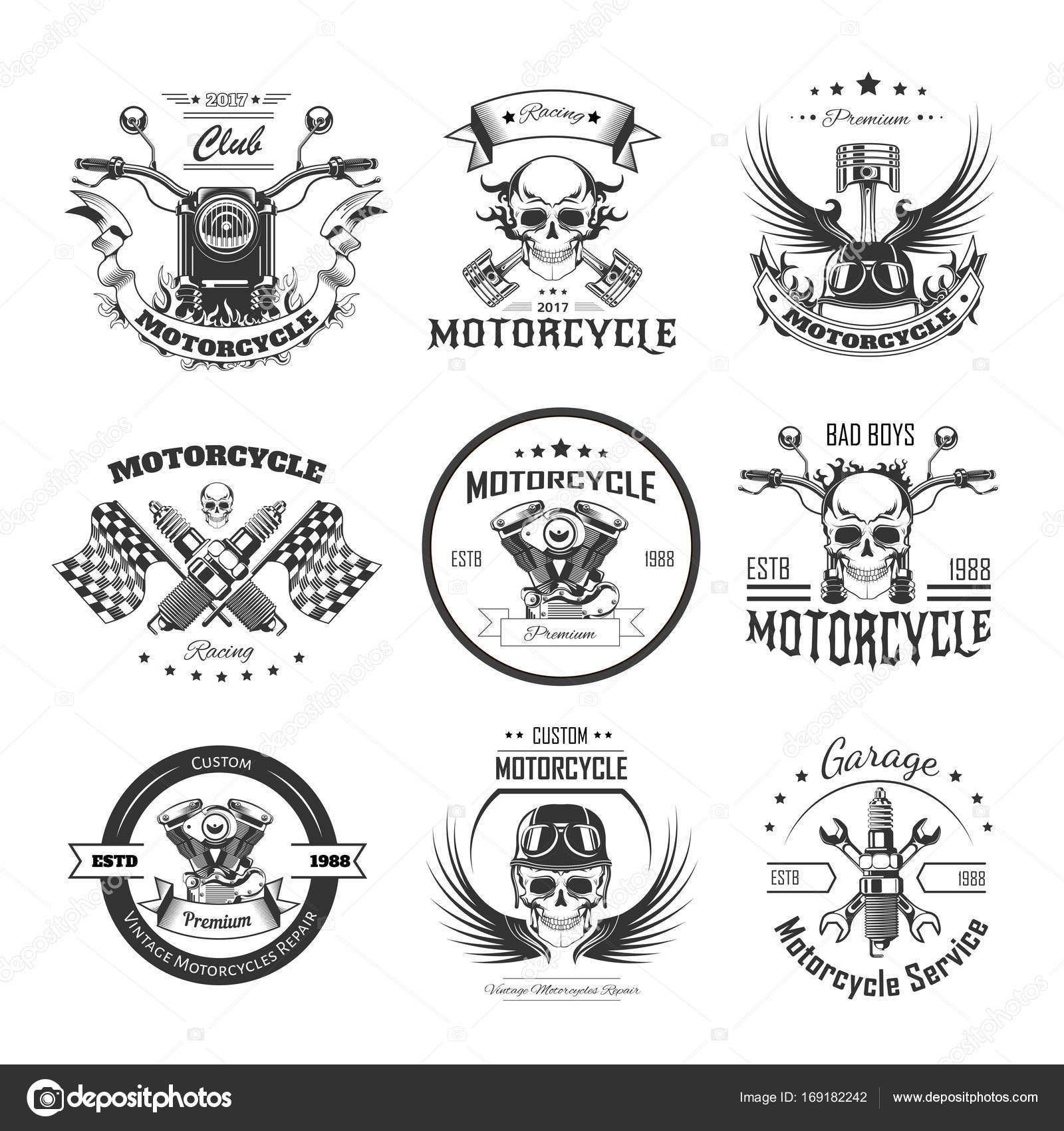 Design de logotipo de jogo de corrida de motocicleta