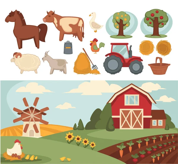 Agricoltore agricoltura famiglia — Vettoriale Stock