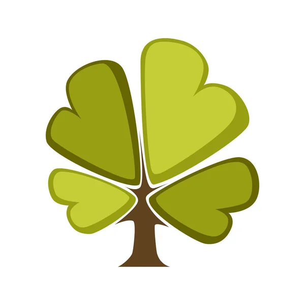Zöld fa logó sablon — Stock Vector