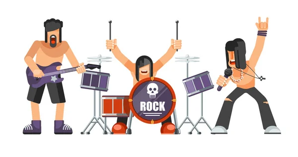 Rock band performing — Stock Vector