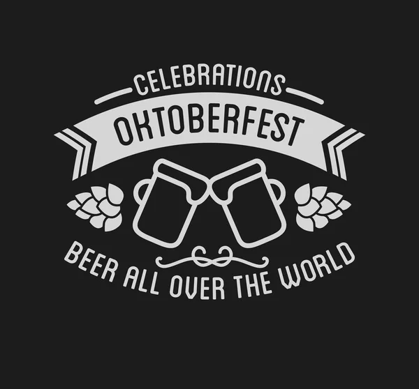 Oktoberfest festival de cerveja tipografia —  Vetores de Stock