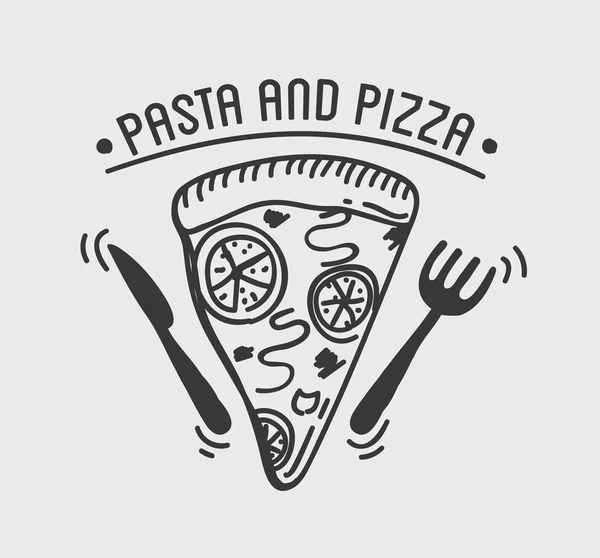 Pizza Label Design Typographic — Stock Vector