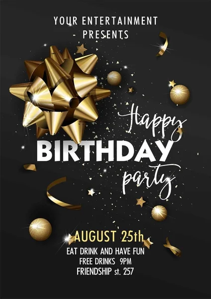 Happy Birthday invitation poster template — Stock Vector