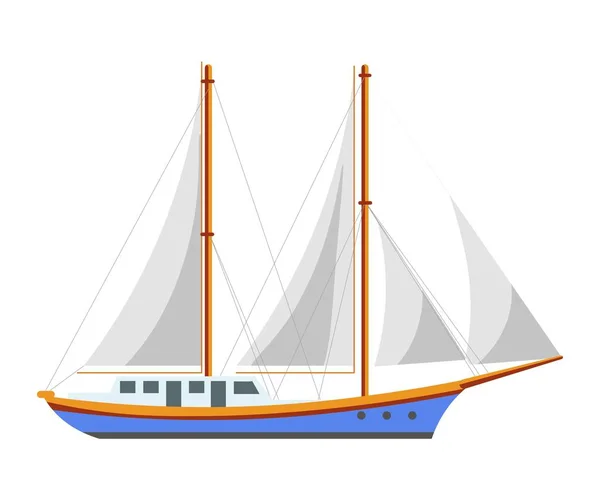 Fregata a vela icona piatta — Vettoriale Stock