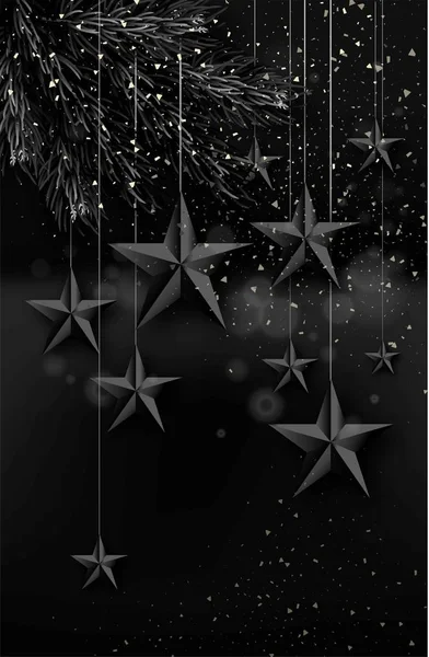 カットアウト黒箔の用紙の星 — ストックベクタ